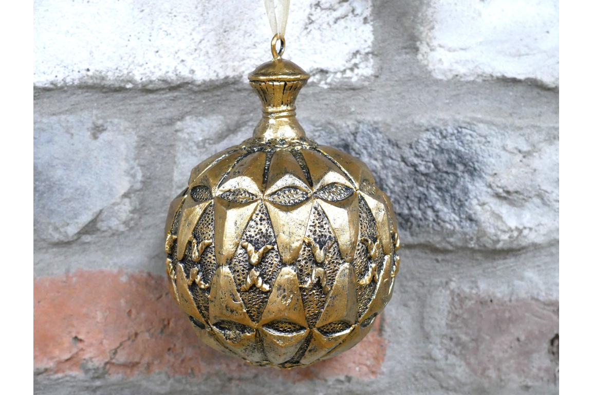Large Festive Gold Christmas Bauble