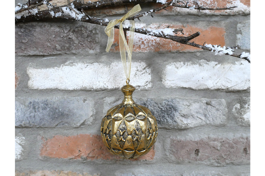 Large Festive Gold Christmas Bauble