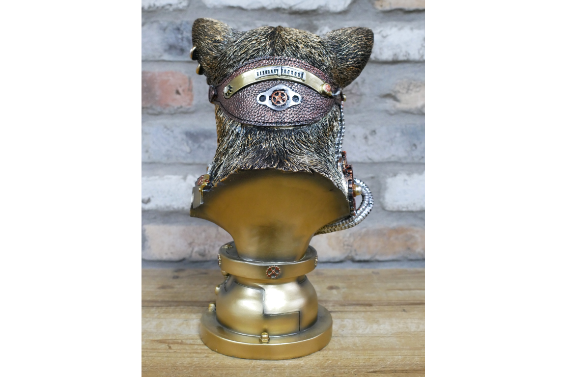 Steampunk Cat Home Decor Bust Statue