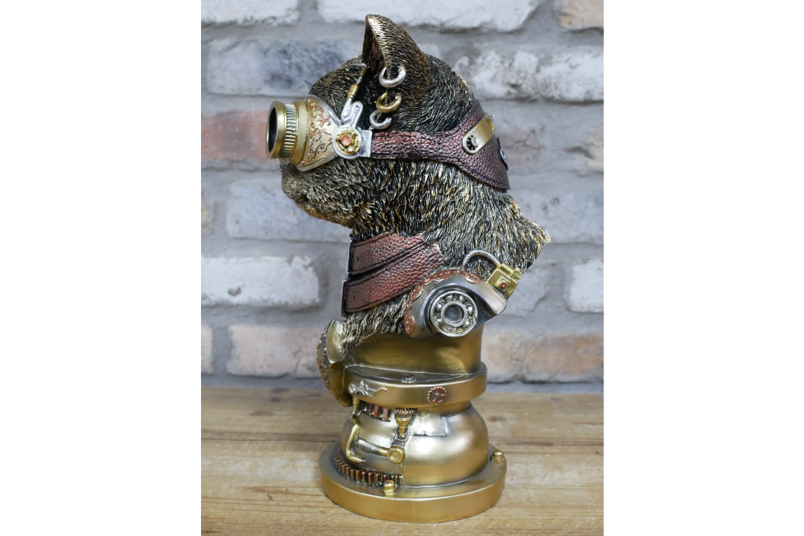 Steampunk Cat Home Decor Bust Statue