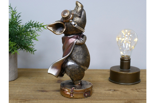 Cute Steampunk Super Pig Statue