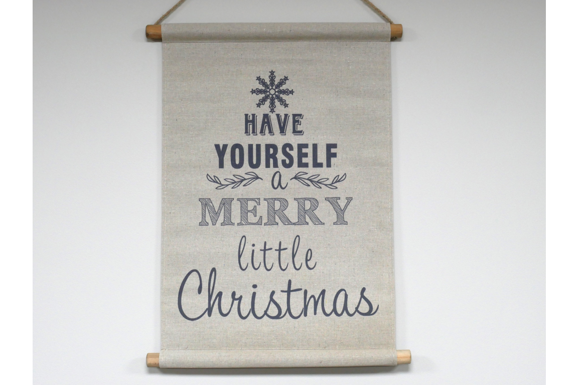 Merry Christmas Hanging Canvas Wall Art Decoration