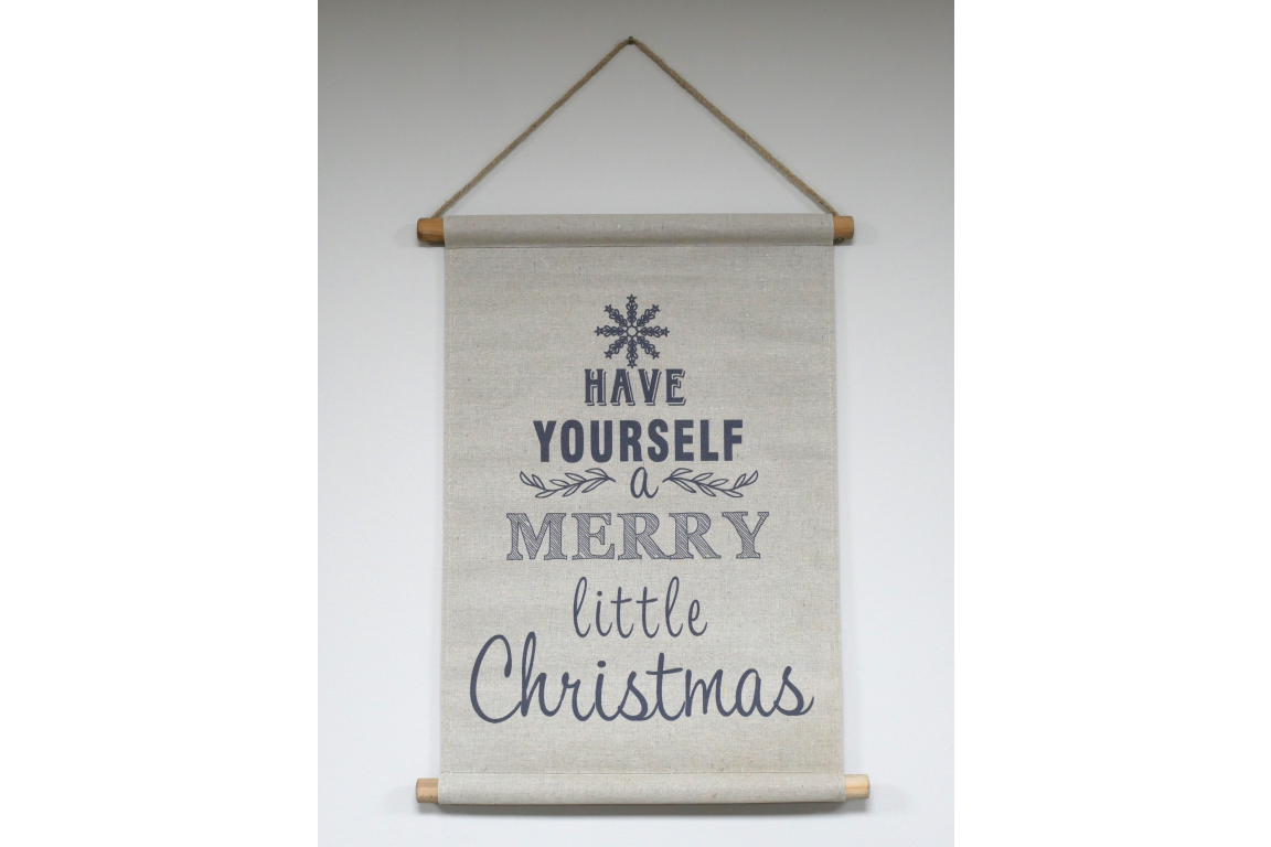 Merry Christmas Hanging Canvas Wall Art Decoration