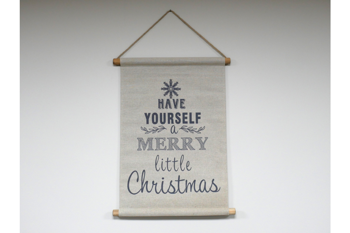 Merry Christmas Hanging Canvas Wall Art Decoration