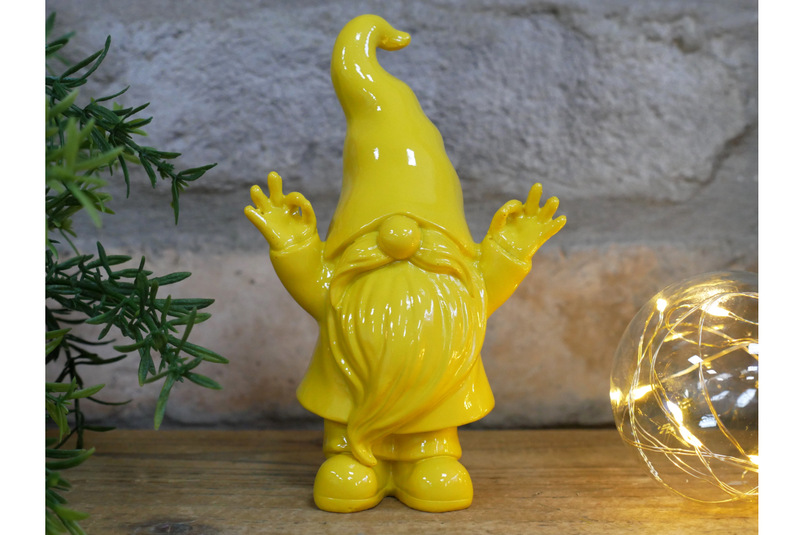 Double OK Gnome  - Small Yellow Statue