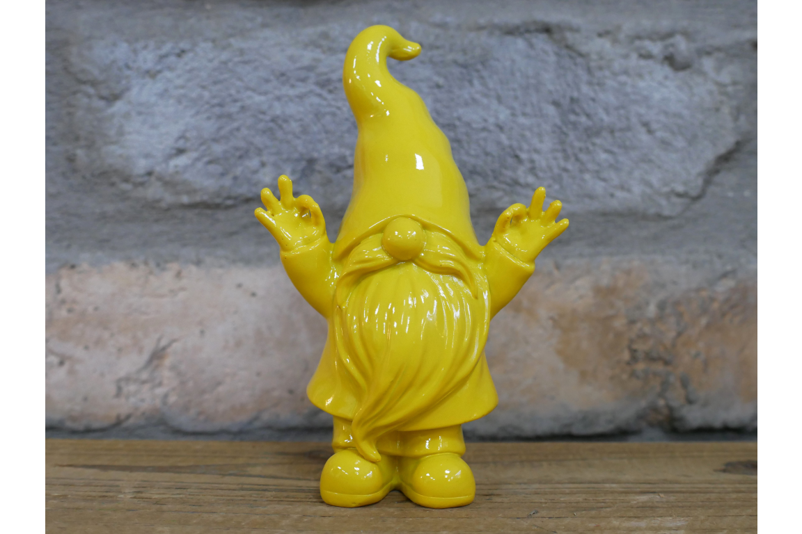 Double OK Gnome  - Small Yellow Statue
