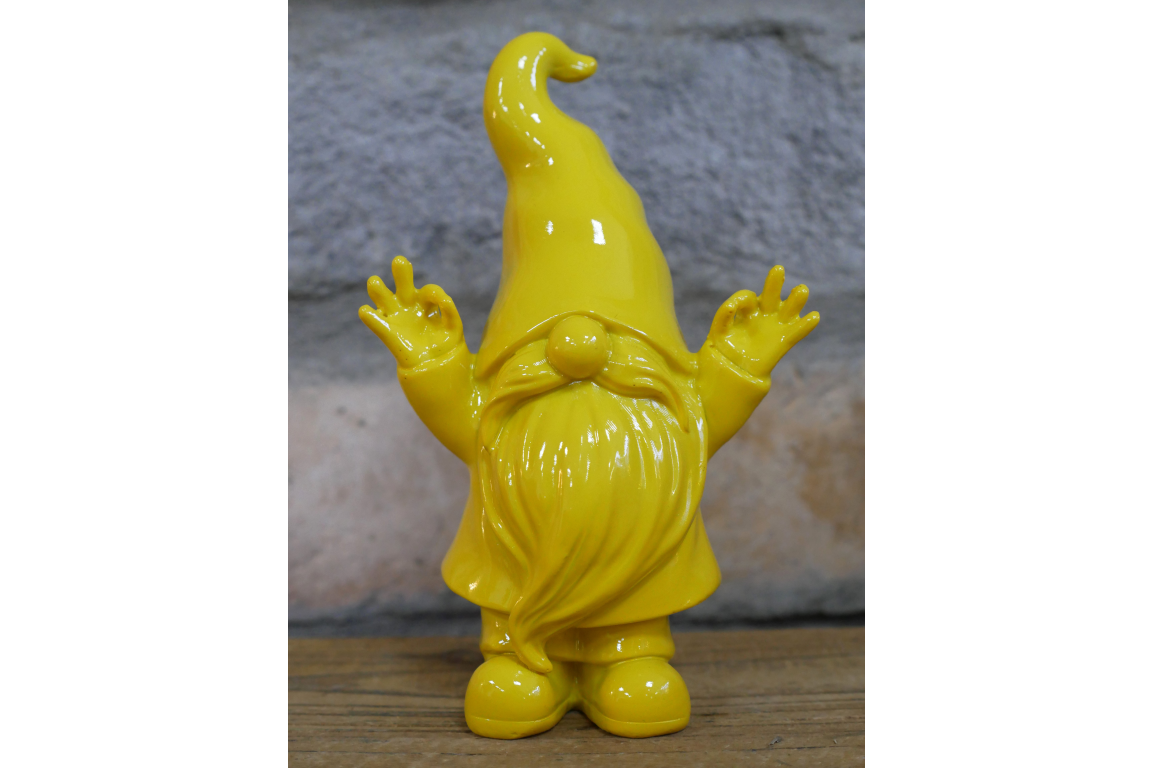Double OK Gnome  - Small Yellow Statue
