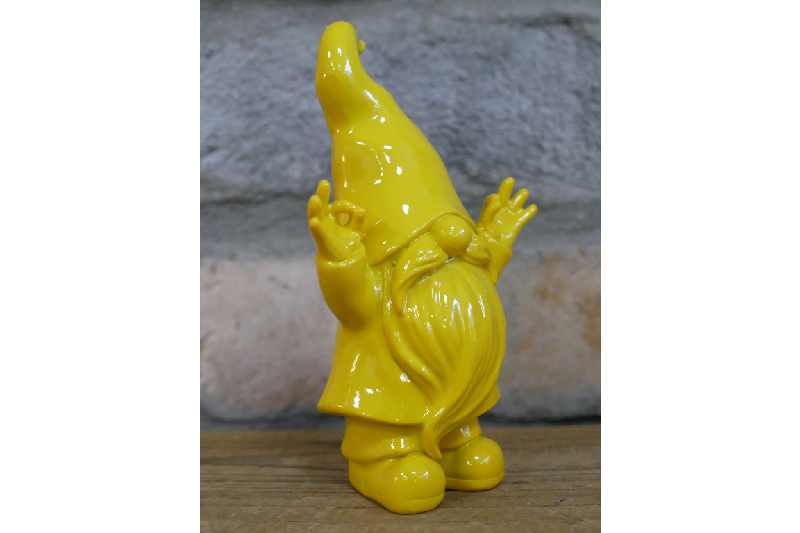 Double OK Gnome  - Small Yellow Statue