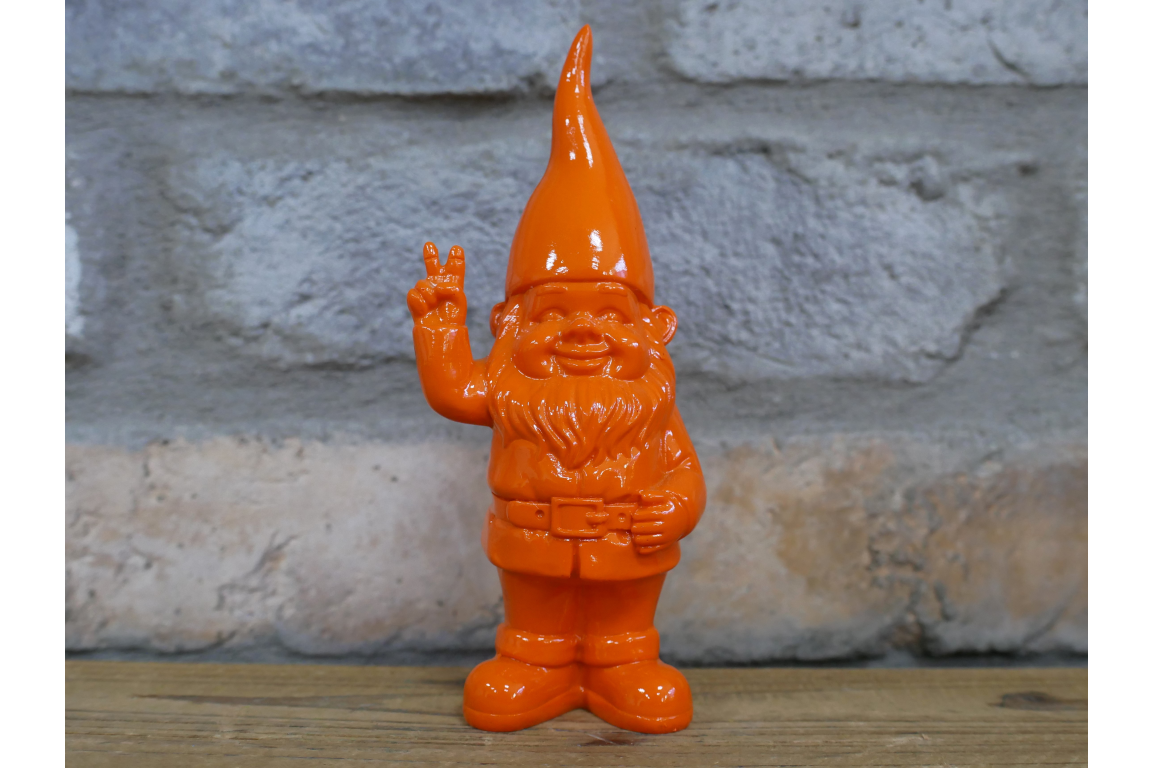 Peace Gnome - Small Orange Statue