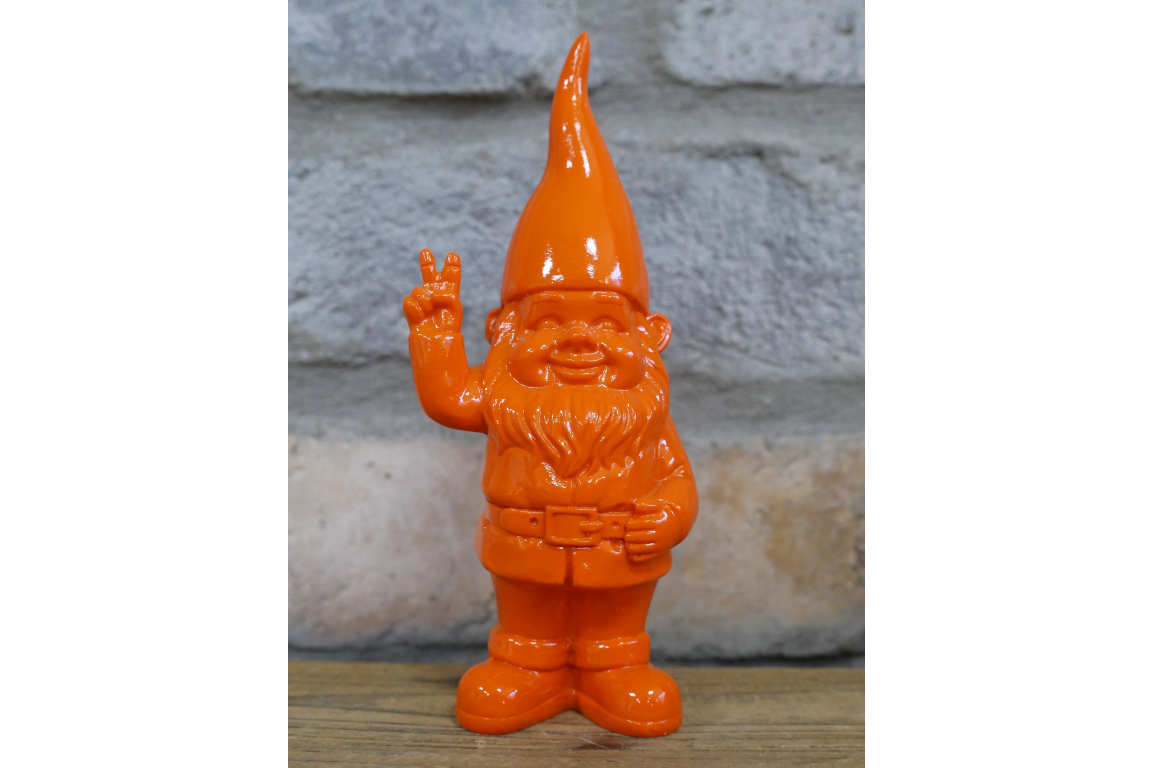 Peace Gnome - Small Orange Statue