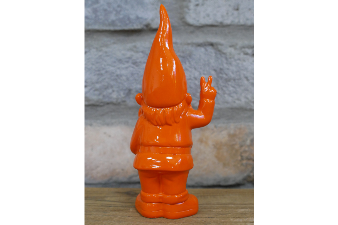 Peace Gnome - Small Orange Statue