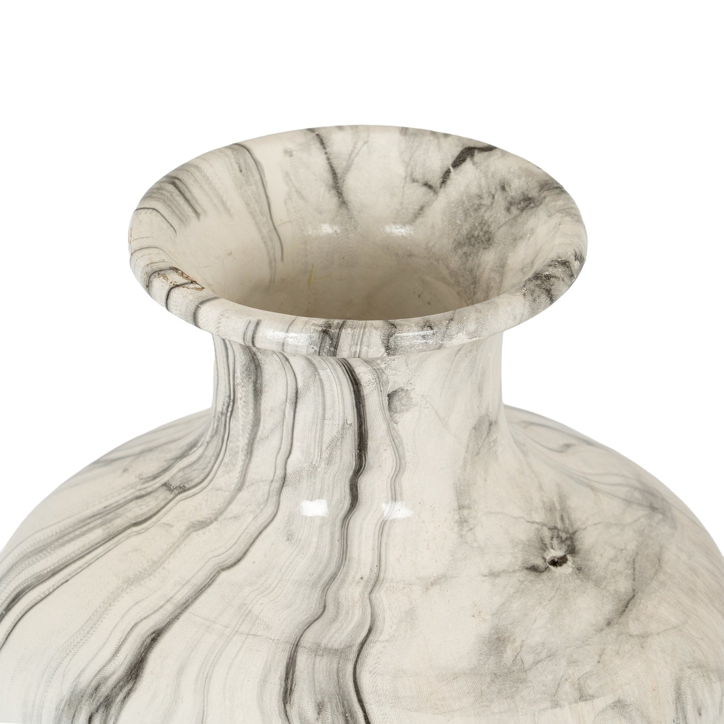 Marble Effect Squat Ceramic Vase