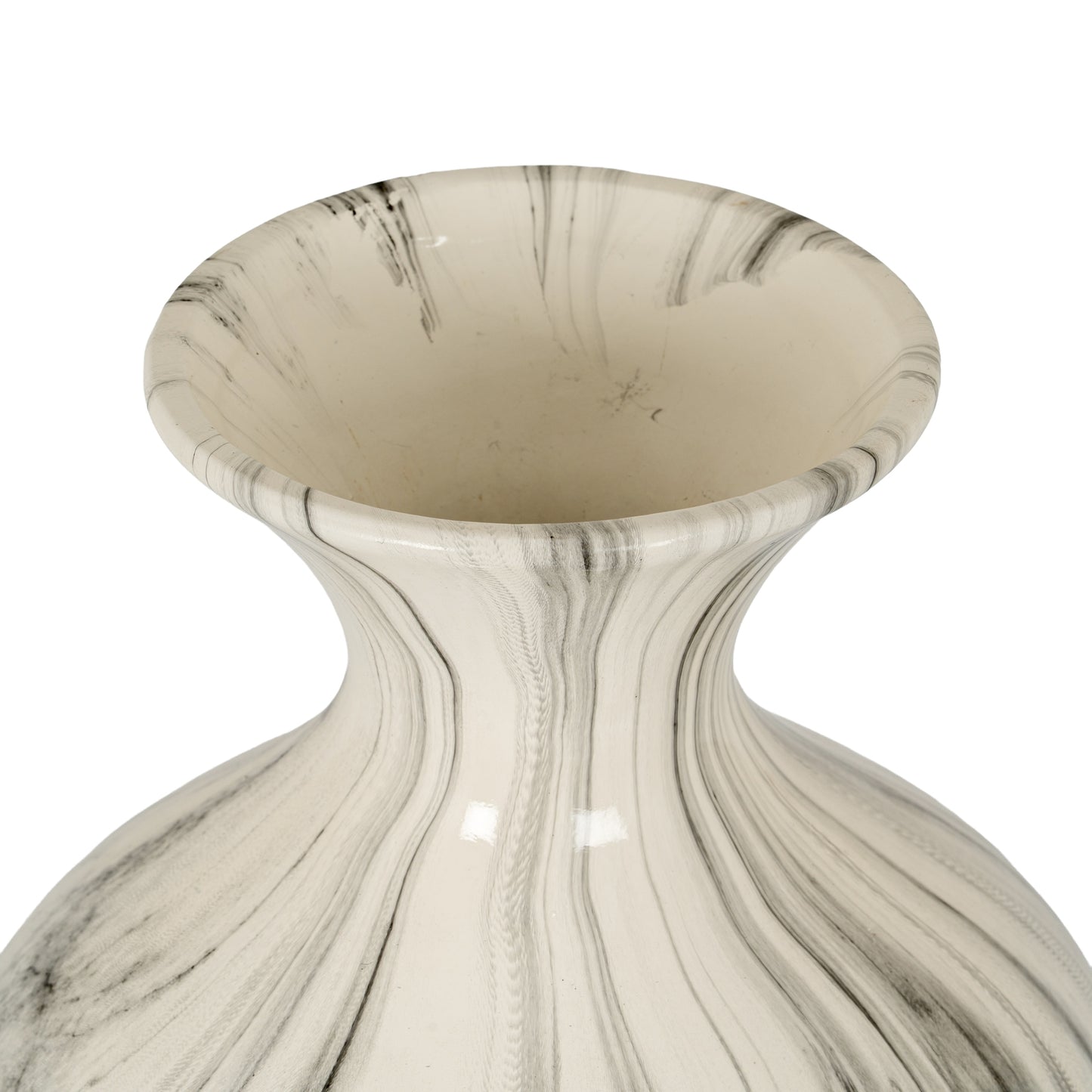 Marble Effect Ellipse Large Ceramic Vase