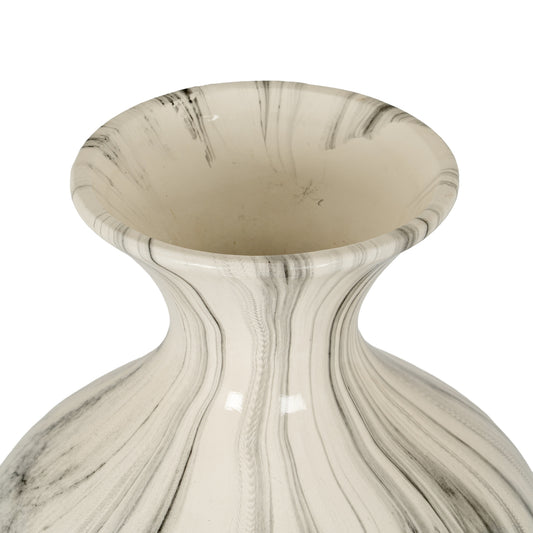 Marble Effect Ellipse Large Ceramic Vase