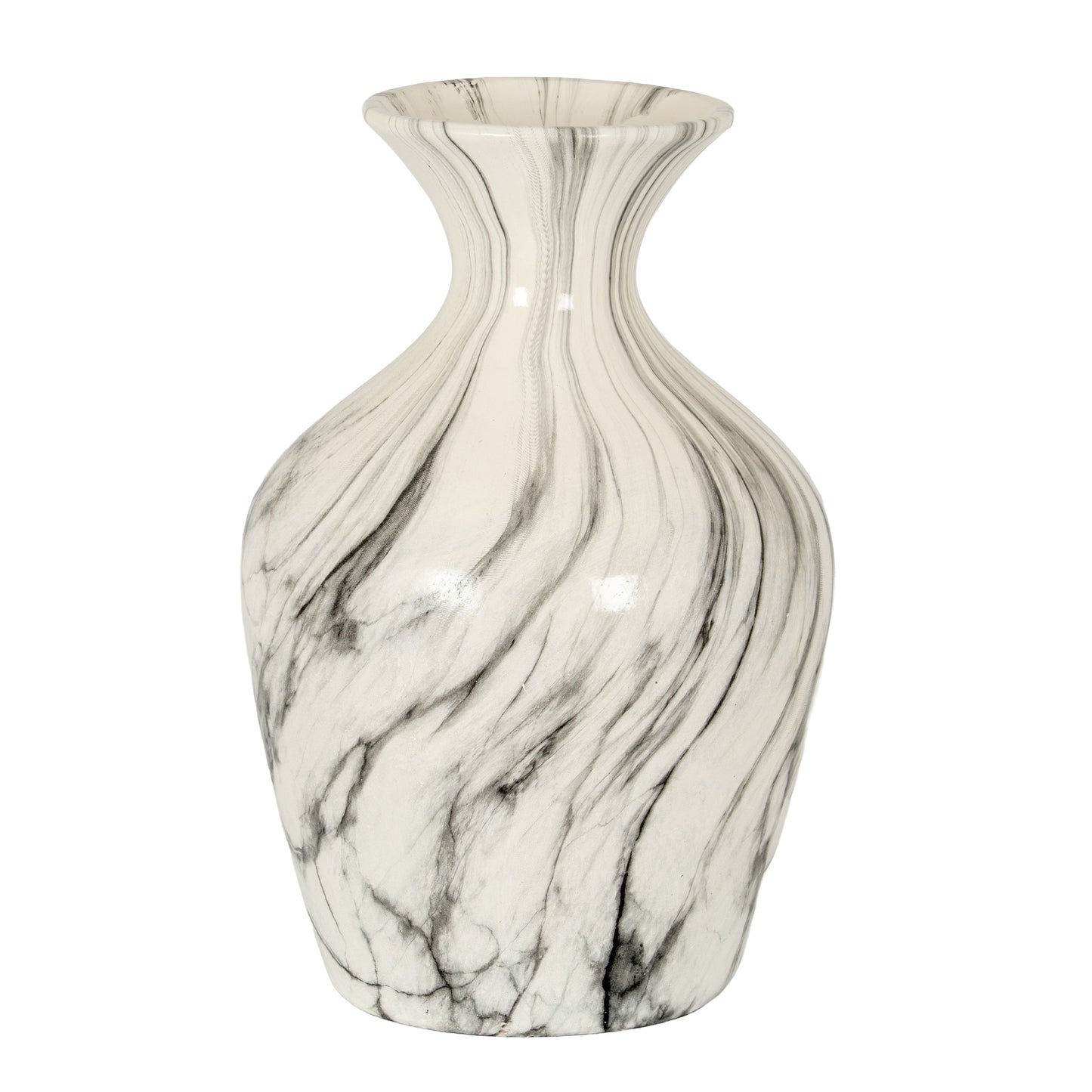 Marble Effect Ellipse Large Ceramic Vase
