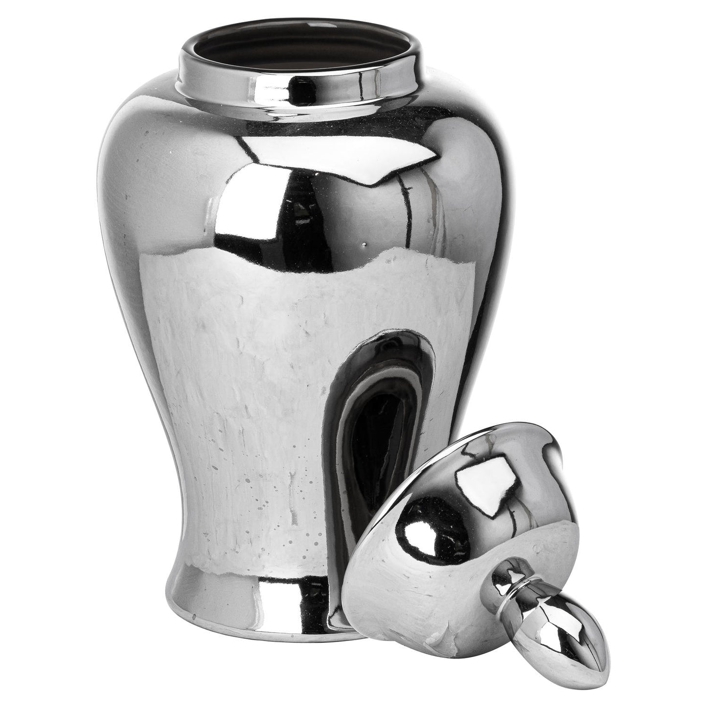 Chrome Large Ceramic Ginger Jar