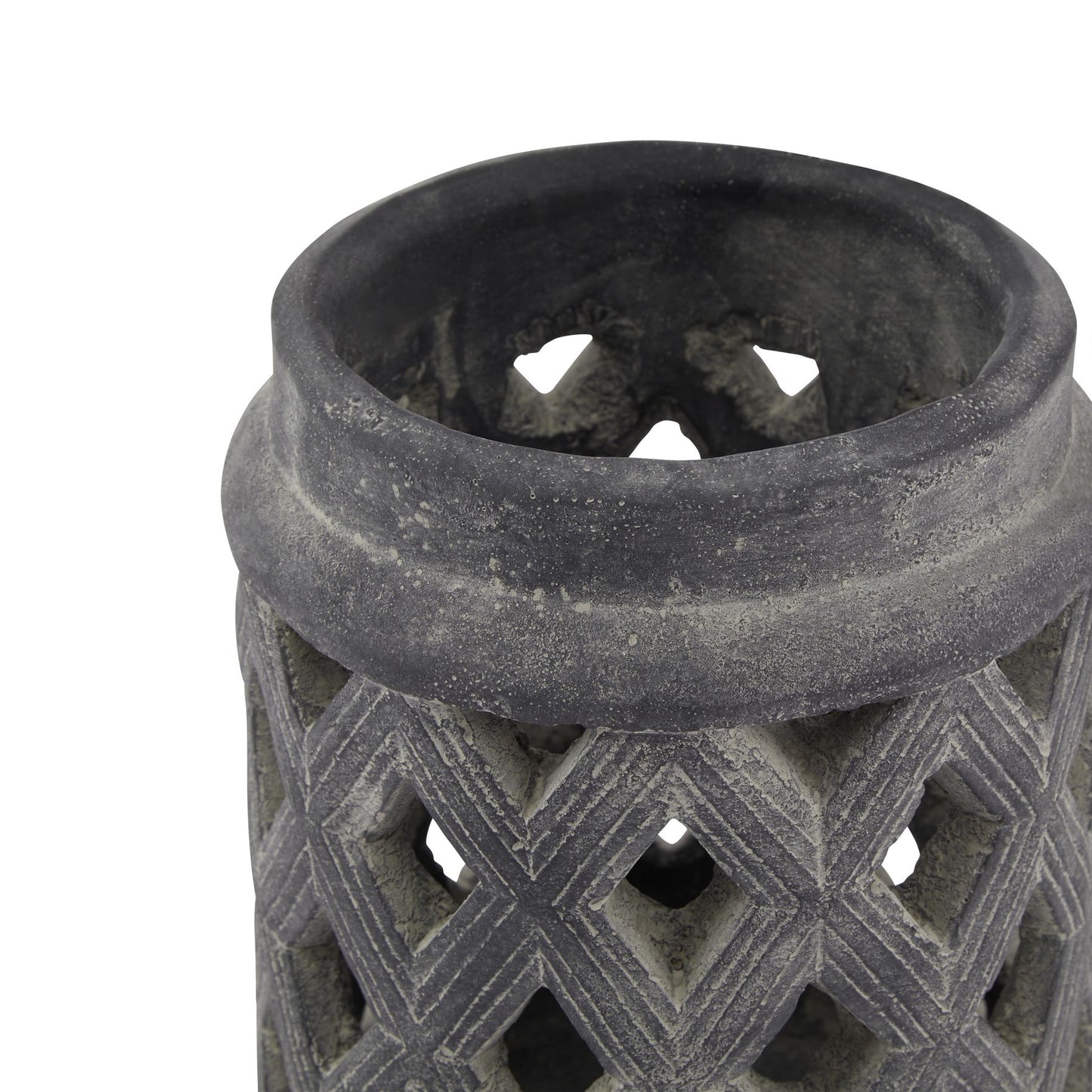 Amalfi Grey Large Lattice Candle Lantern