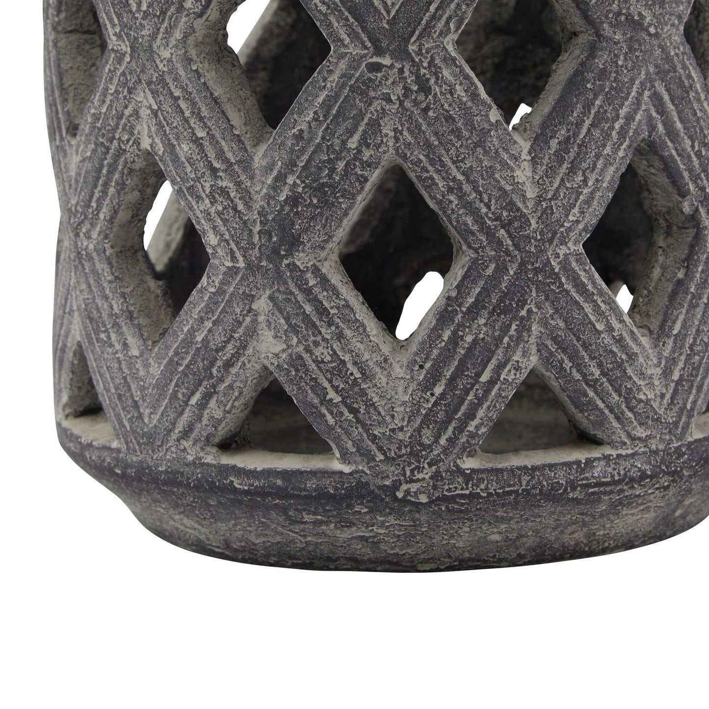 Amalfi Grey Medium Lattice Candle Lantern