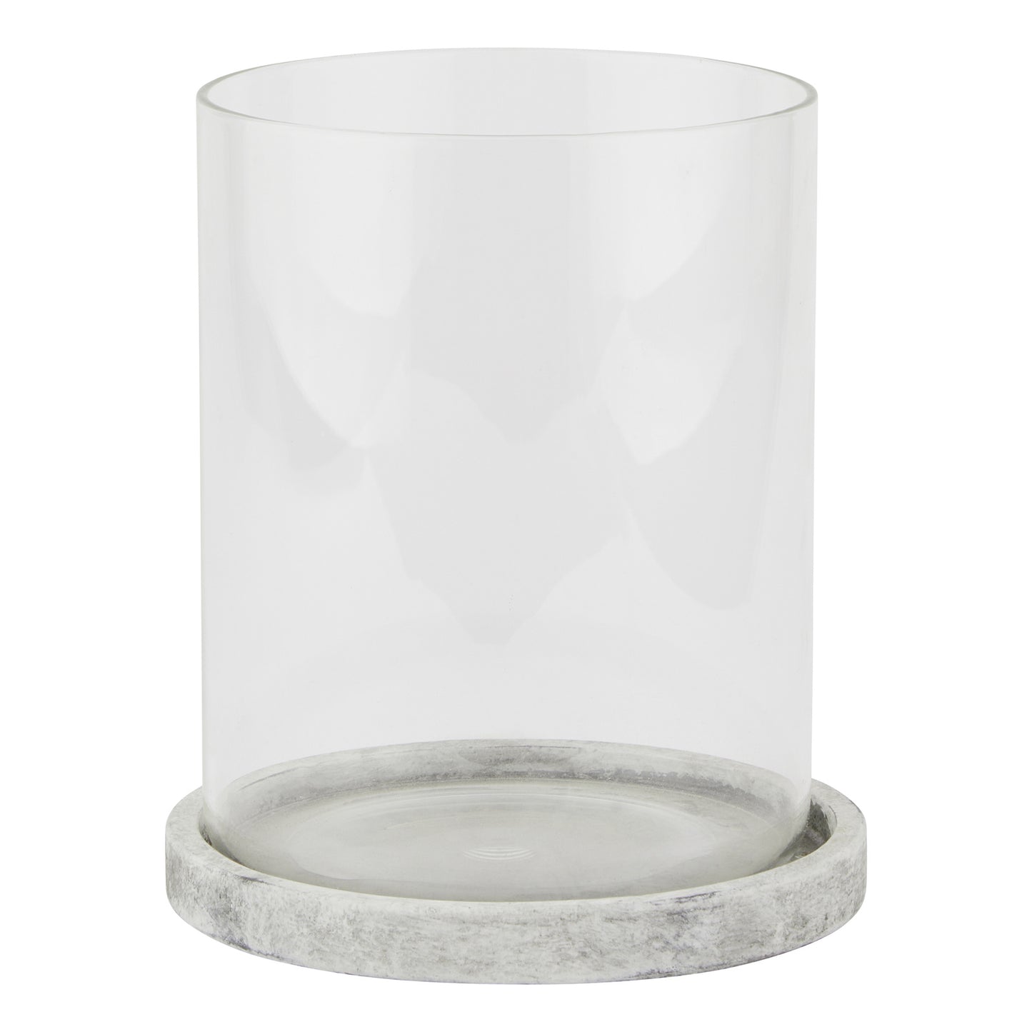 Athena Stone Large Ceramic & Glass Hurricane Candle Lantern