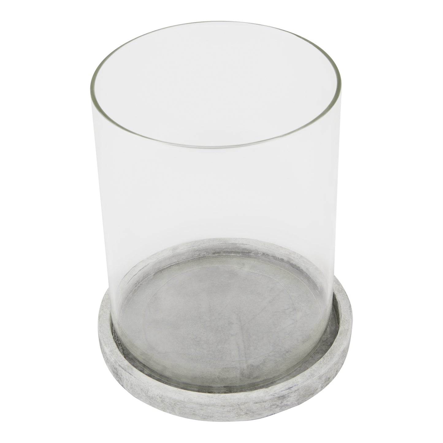 Athena Stone Large Ceramic & Glass Hurricane Candle Lantern
