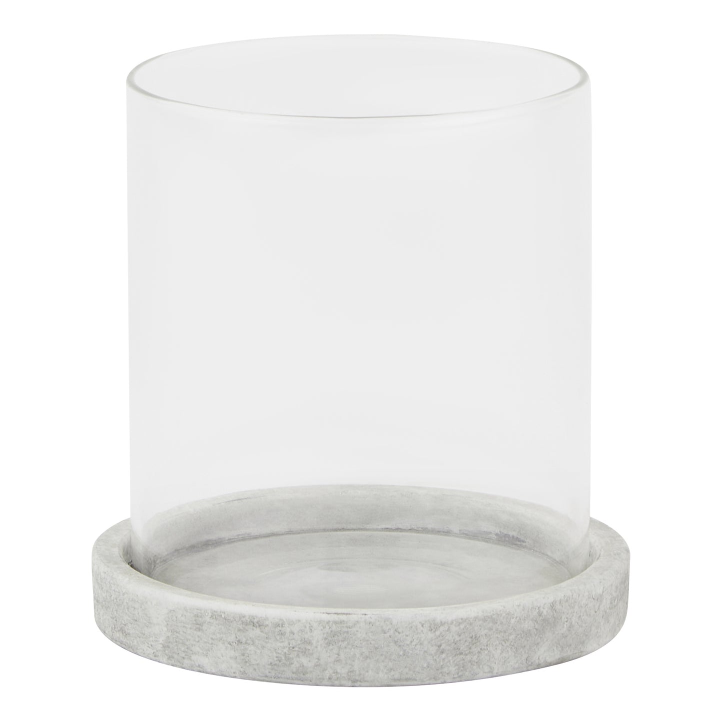 Athena Stone Ceramic & Glass Hurricane Candle Lantern
