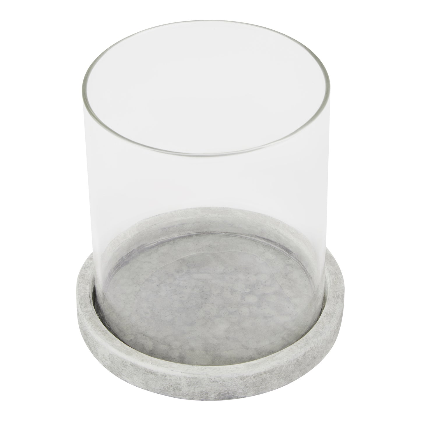 Athena Stone Ceramic & Glass Hurricane Candle Lantern