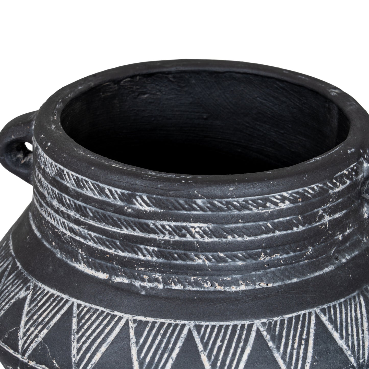 Etched Collection Ceramic Pot With Handle