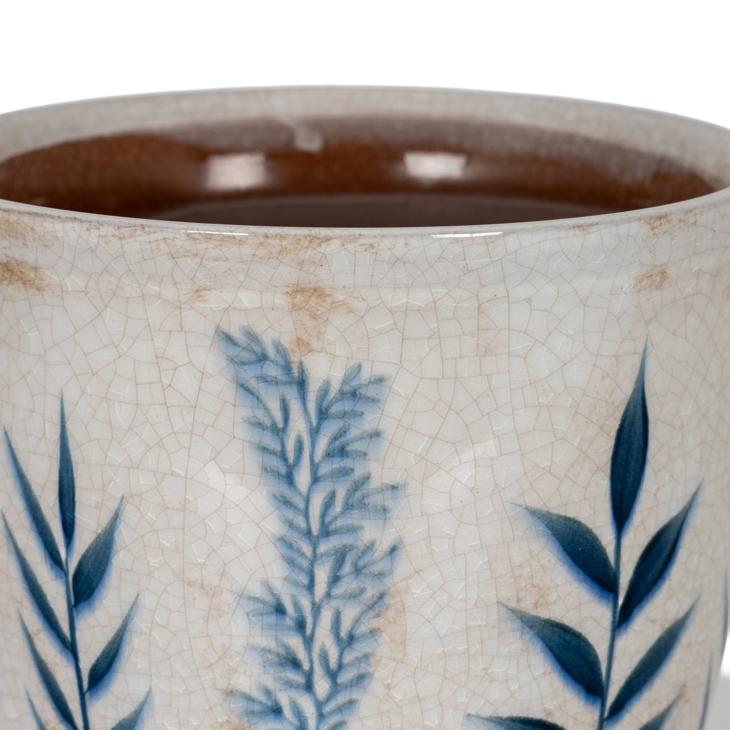 Small Blue Flora  Ceramic Planter Pot