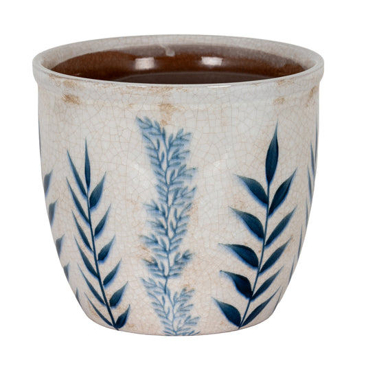 Small Blue Flora  Ceramic Planter Pot