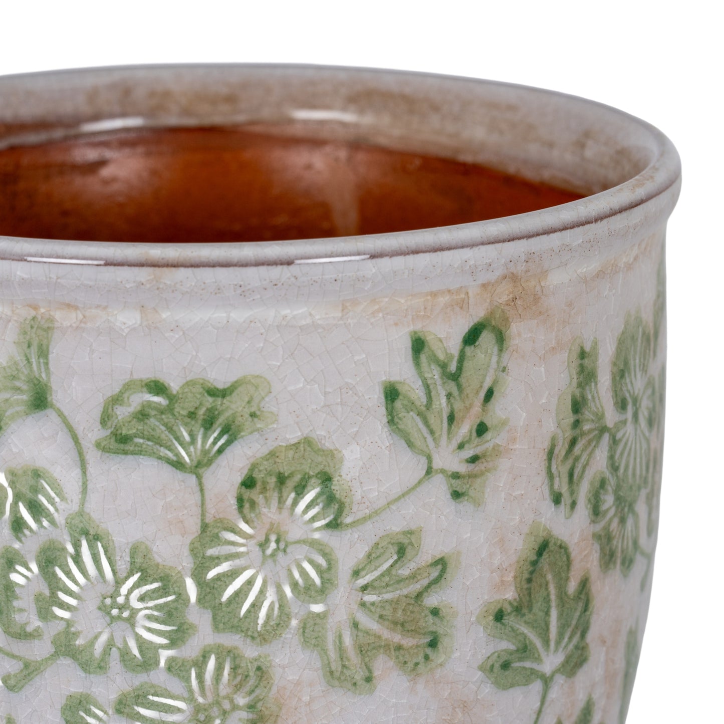 Small Green Clover Ceramic Planter Pot