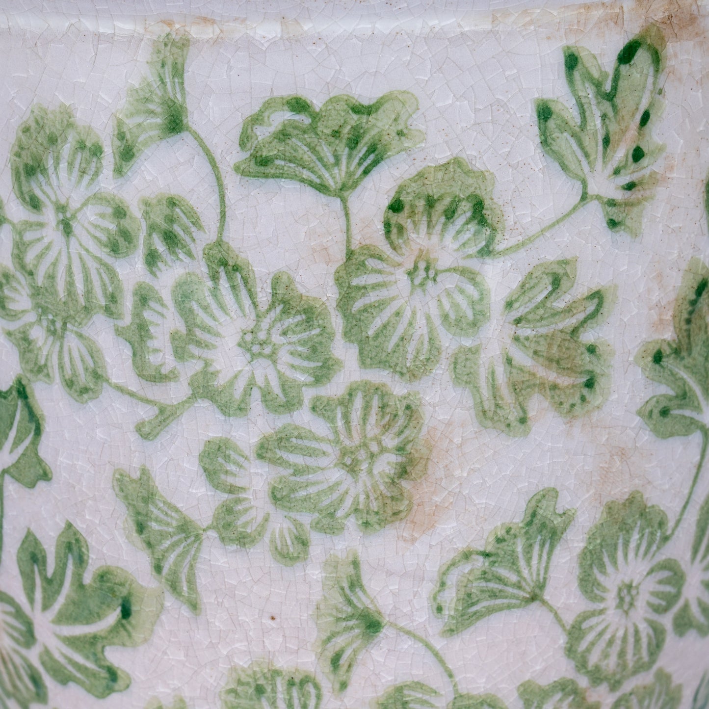 Small Green Clover Ceramic Planter Pot