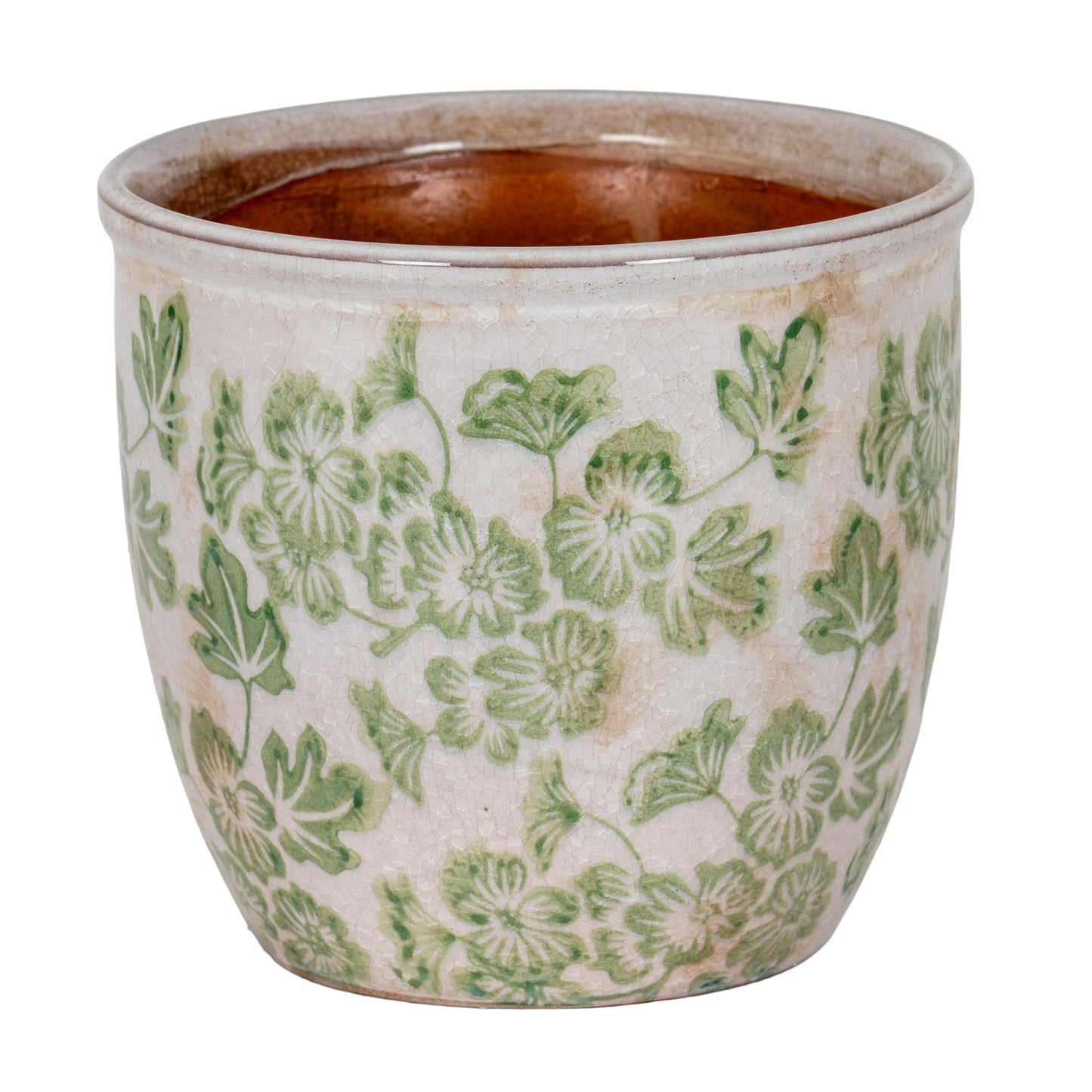 Small Green Clover Ceramic Planter Pot