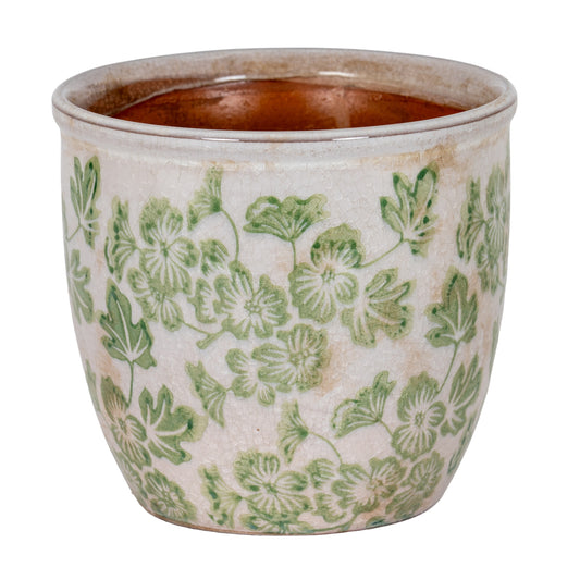 Small Green Clover Ceramic Planter Pot