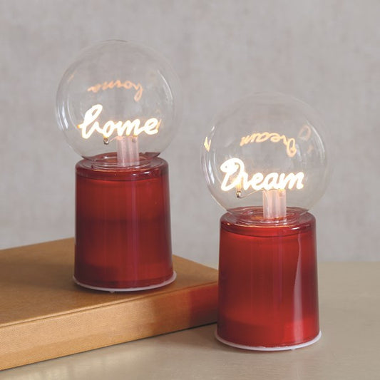 Dream-Home Set of Two LED Lights Red 17cm