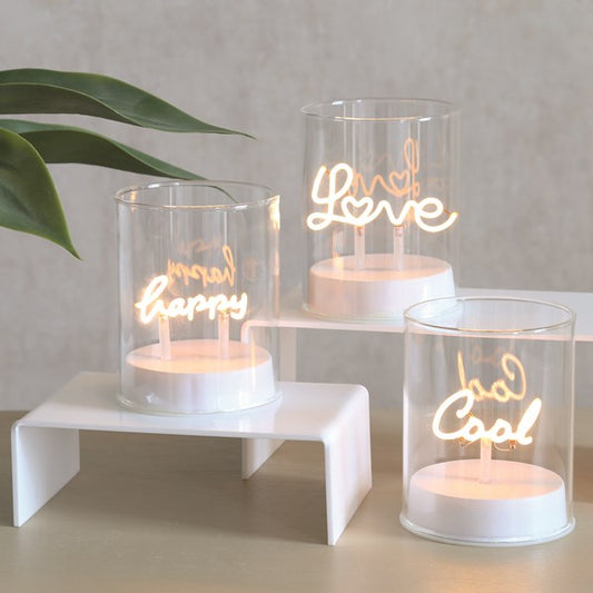 Cool-Happy-Love Set of Three LED Lights White 10cm