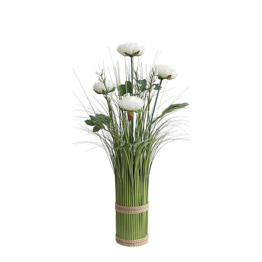 White Camellia Grass Floral Bundle 45cm