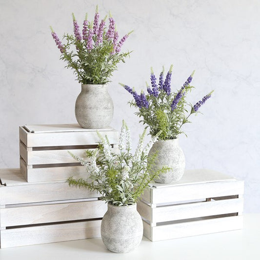 Potted Faux Lavender Lilac 43cm