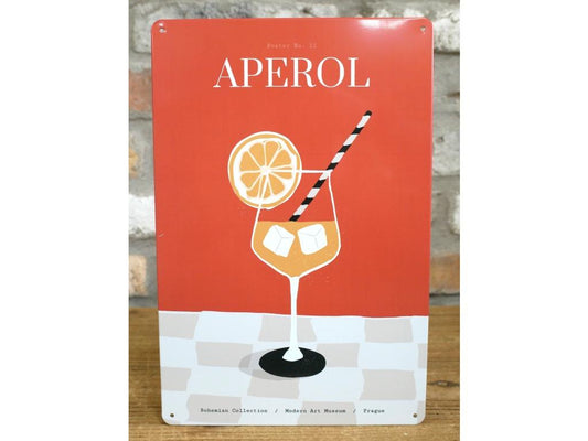 Aperol Tin Wall Sign - Decorative Ornaments for Home Bar and Kitchen