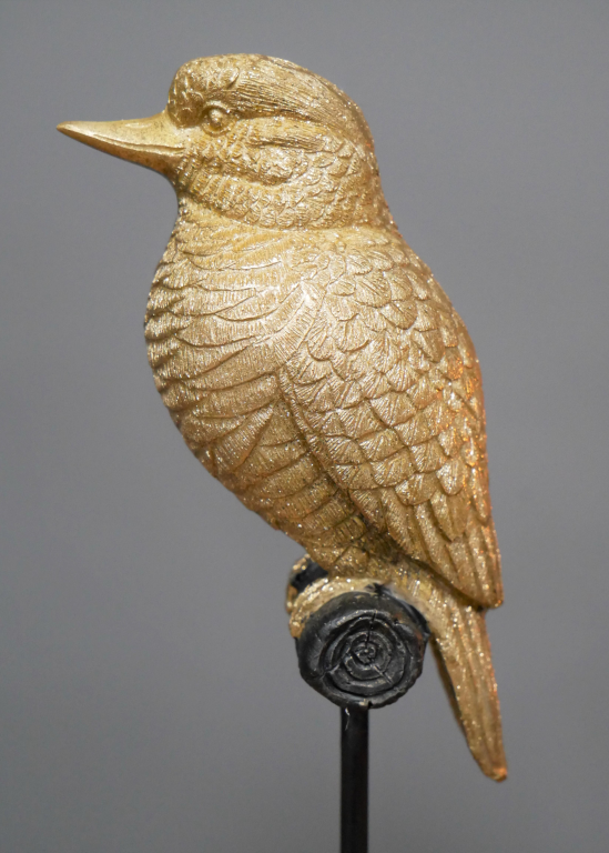 Gold Bird On A Stand Home Decor Ornament