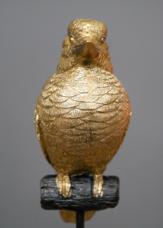 Gold Bird On A Stand Home Decor Ornament
