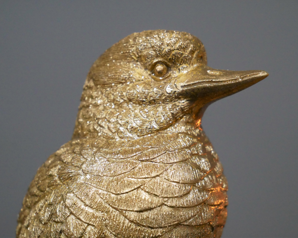 Gold Bird On A Stand Home Decor Ornament