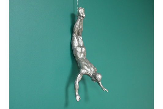 Silver Diving Man, unusual wall hung decor, perfect as a gift