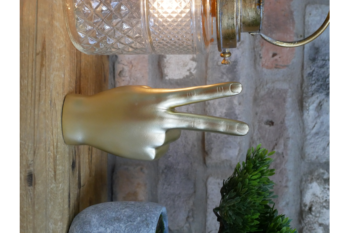 Peace Hand Gold Statue