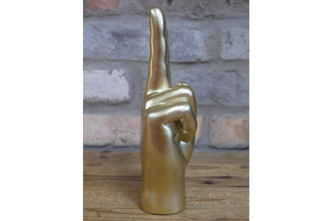Peace Hand Gold Statue