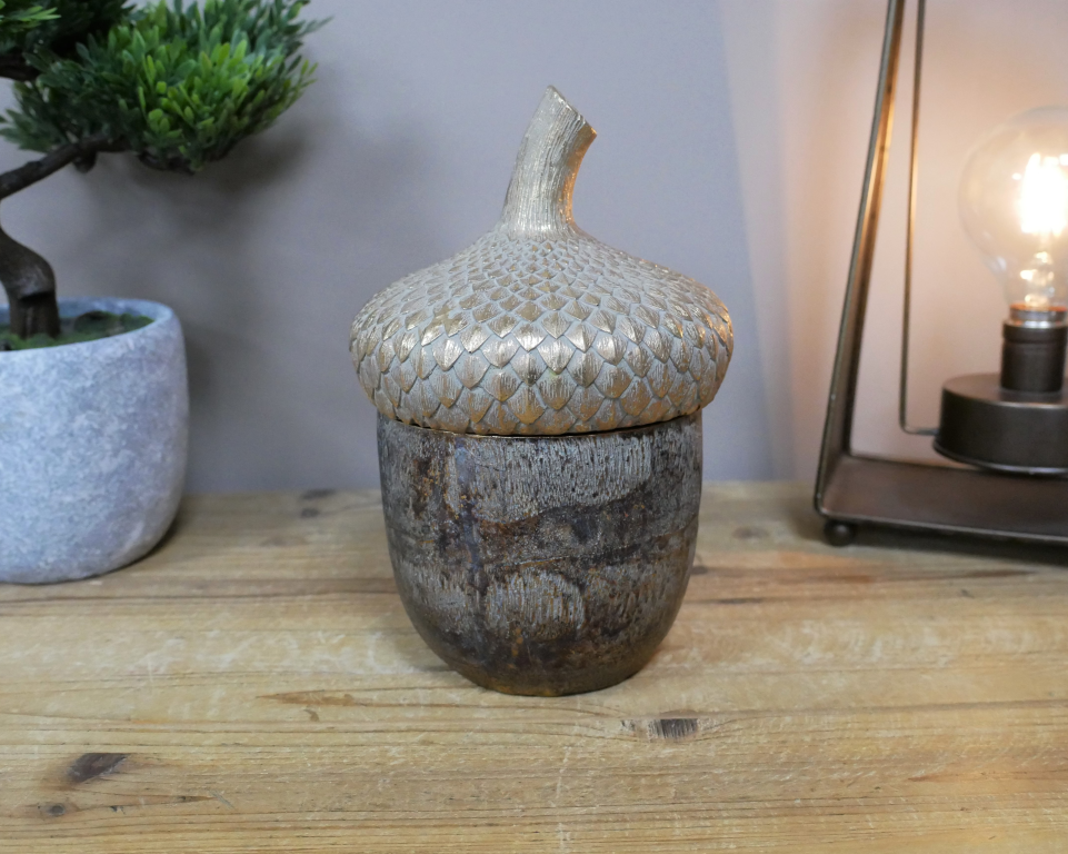 Rustic Acorn Storage Ornament