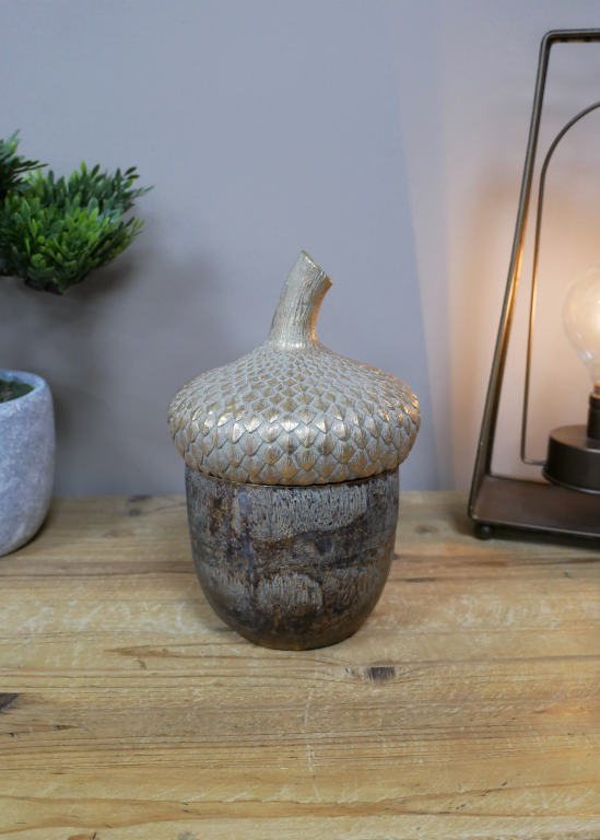 Rustic Acorn Storage Ornament
