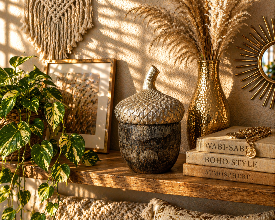 Rustic Acorn Storage Ornament
