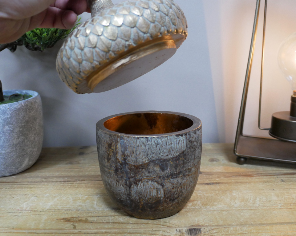 Rustic Acorn Storage Ornament