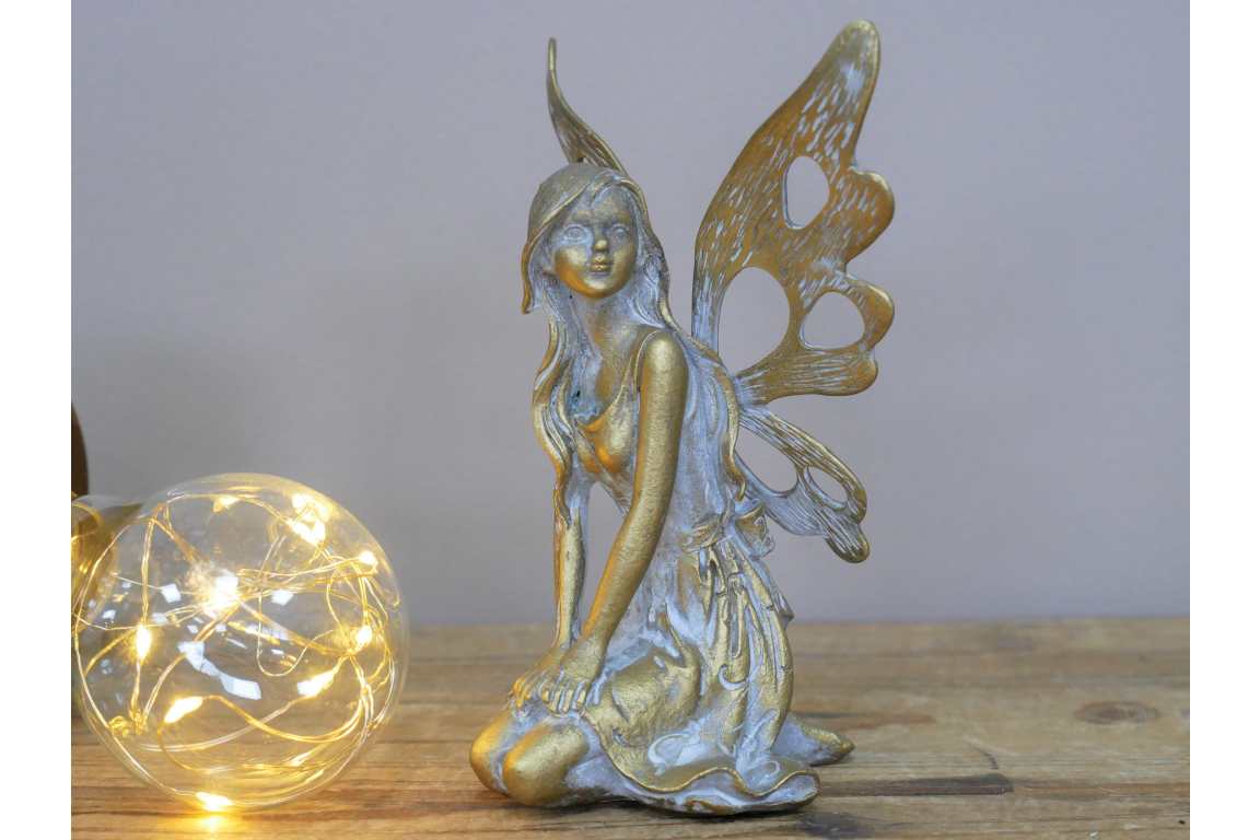 Kneeling Gold Fairy Ornament