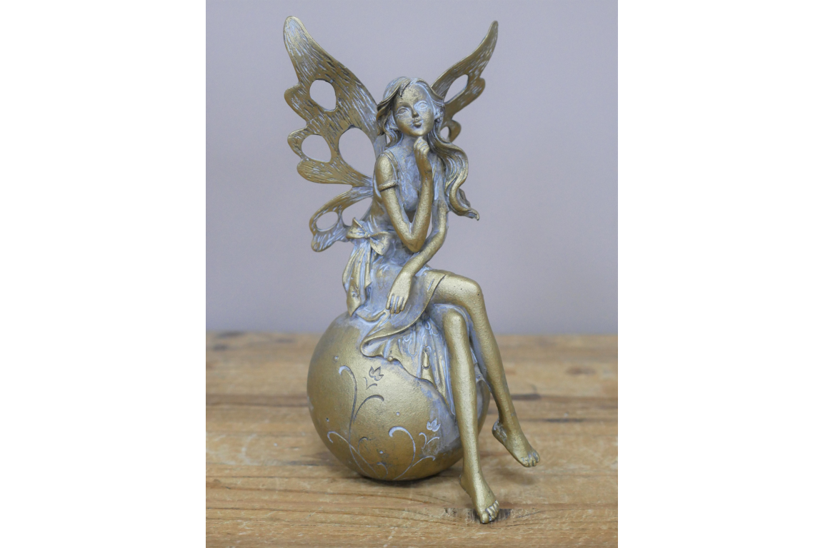 Gold Sitting Fairy Ornament